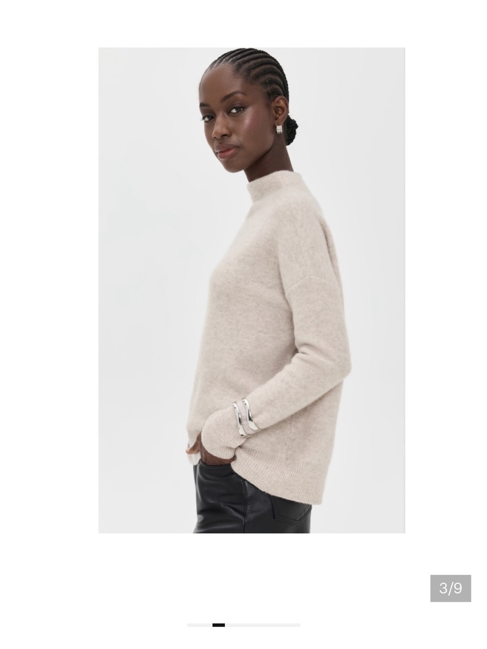 Vince Boiled Cashmere Funnel Neck Pullover in Marble Size small - Picture 5 of 11